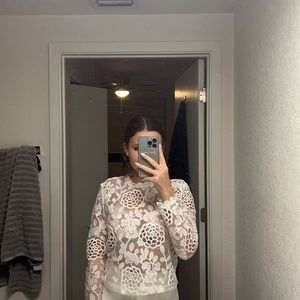 Endless Rose lace zip long sleeve top